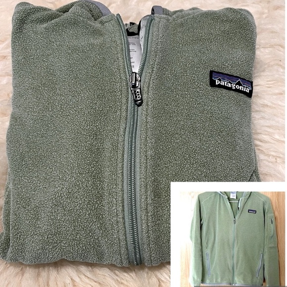 Patagonia Green Fleece Hoodie Sweatshirt Jacket - Picture 7 of 7
